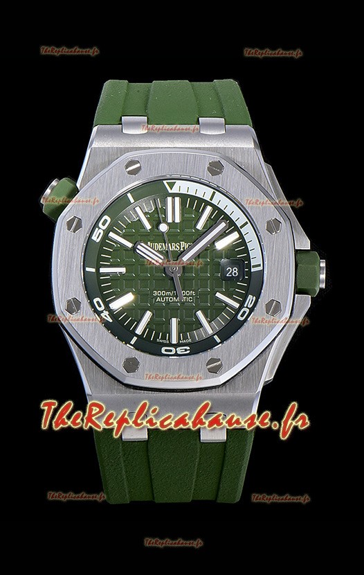Montre Audemars Piguet Royal Oak Diver Cadran vert foncé Qualité 1:1 Mouvement 3120 Acier 904L Réplique Suisse