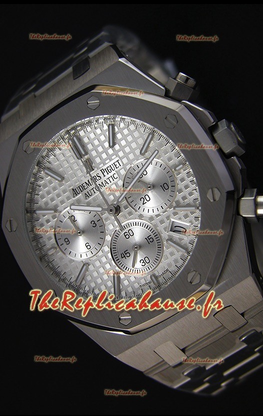 Montre Audemars Piguet Royal Oak Suisse à Chronographe avec Cadran argenté à quartz Réplique — 41 mm