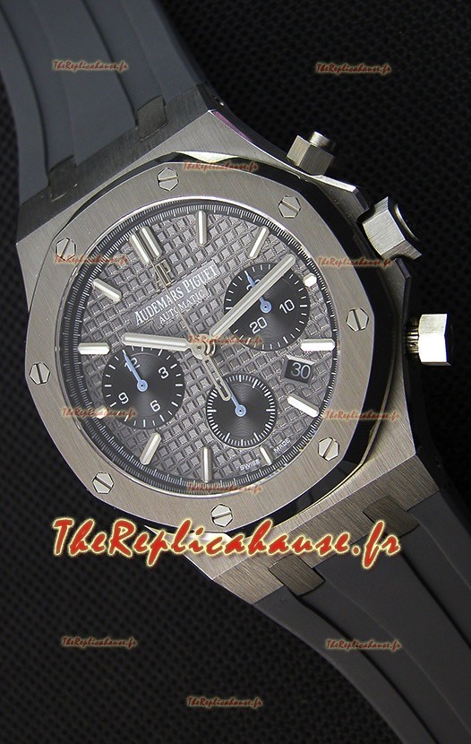 Montre Audemars Piguet Royal Oak Suisse à Chronographe avec Cadran Gris ardoise et un Bracelet en Caoutchouc Réplique 
