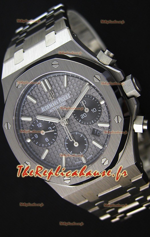 Montre Audemars Piguet Royal Oak Suisse Répliquée à Chronographe avec Cadran Gris ardoise et un Bracelet d’acier 