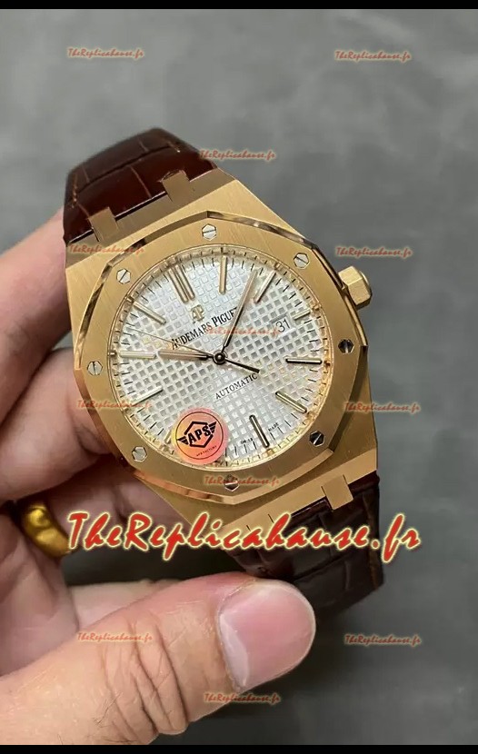 Audemars Piguet Royal Oak 15510 50e Anniversaire 41MM Cadran blanc Or Rose 41MM Réplique miroir 1:1