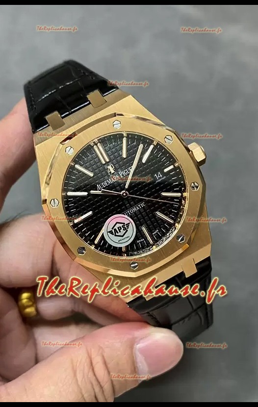 Audemars Piguet Royal Oak 15510 50e Anniversaire 41MM Cadran Noir Or Rose 41MM Réplique Miroir 1:1