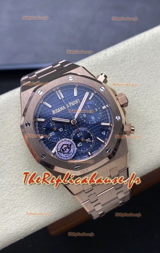 Audemars Piguet Royal Oak Super Clone - Cadran bleu Boîtier or rose 41MM