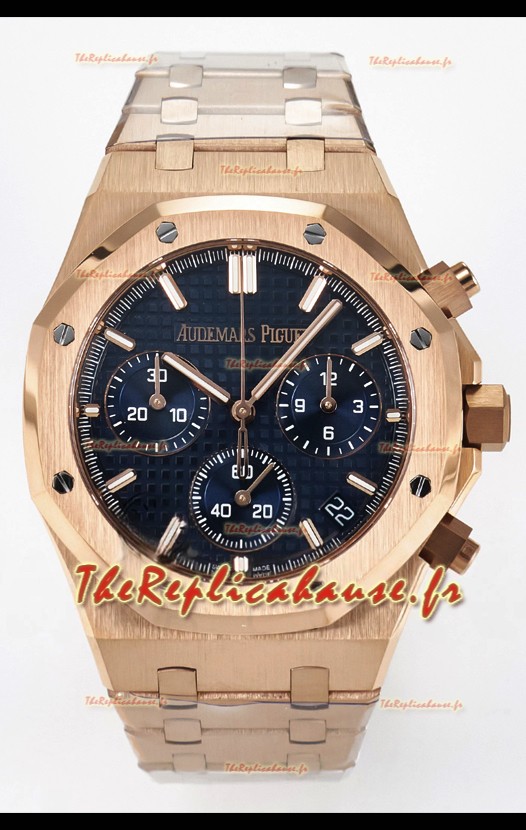 Audemars Piguet Royal Oak Super Clone - Cadran noir Boîtier or rose 41MM