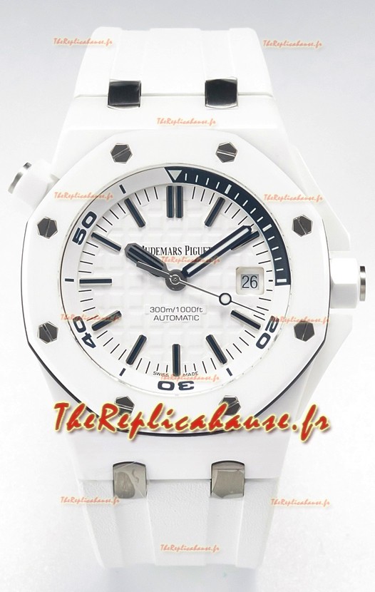 Audemars Piguet Montre Super Clone Royal Oak Offshore Céramique Cadran Blanc Mouvement Cal.3102