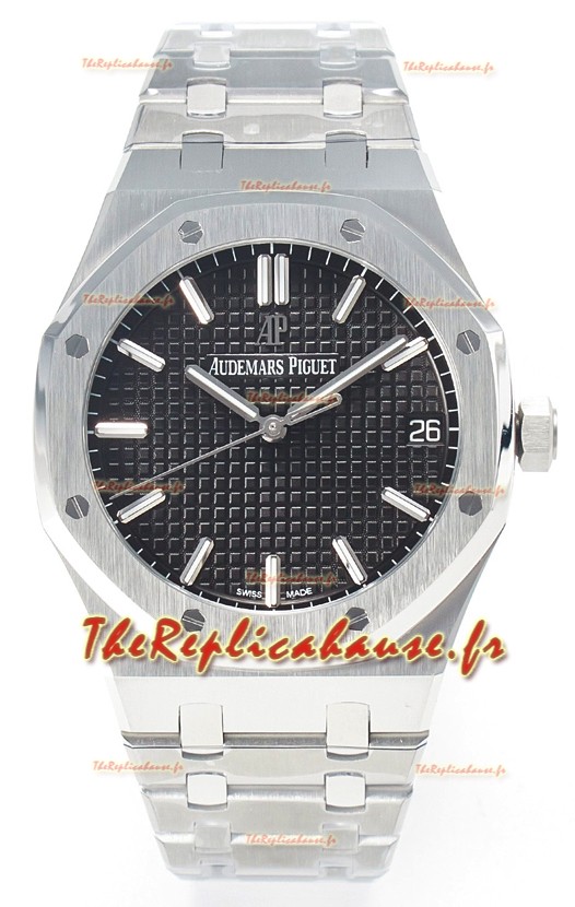 Audemars Piguet Royal Oak 15500 41MM cadran noir en acier 904L Super Clone Réplique Montre