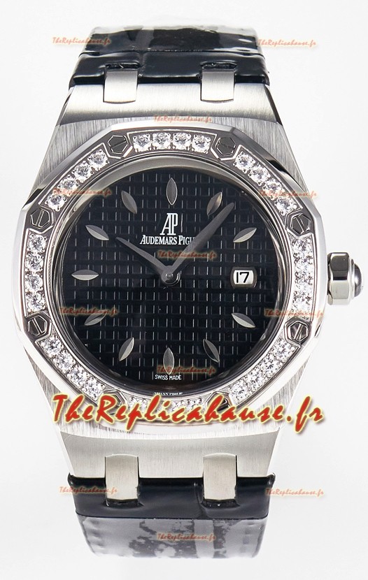 Audemars Piguet Royal Oak 33MM en acier 904L Quartz Cadran noir Montre Suisse Réplique