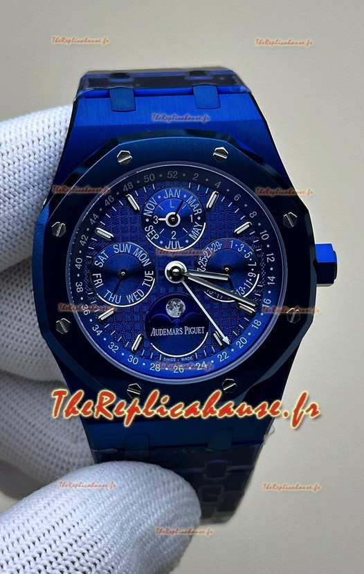 Audemars Piguet Royal Oak Quantième Perpétuel Super Clone Céramique Bleue Réplique Montre