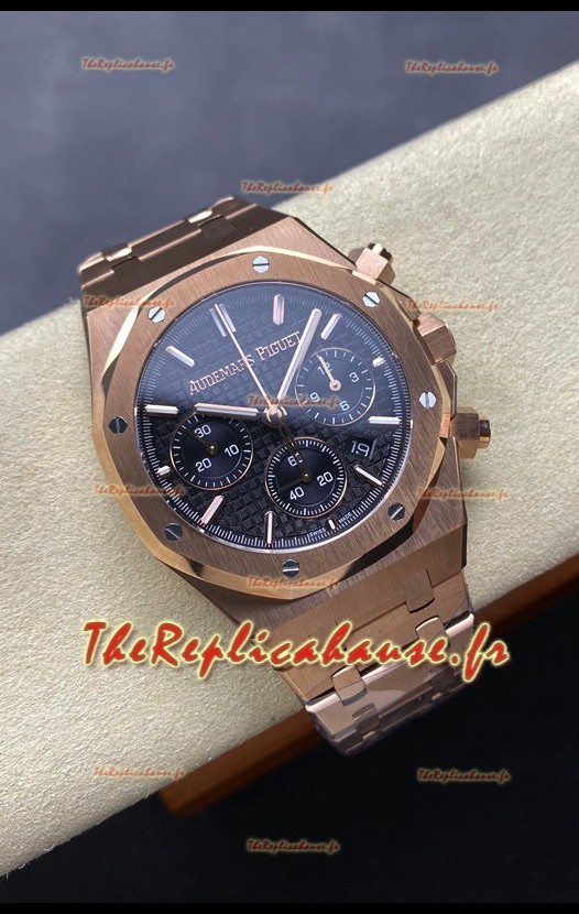 Audemars Piguet Royal Oak 50e Anniversaire Super Clone - Boîtier Or Rose Cadran Bleu en 41MM