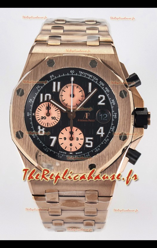 Audemars Piguet Royal Oak Offshore Or Rose Demi-BRIQUE Cadran 1:1 Super Clone Réplique Montre - Acier 904L