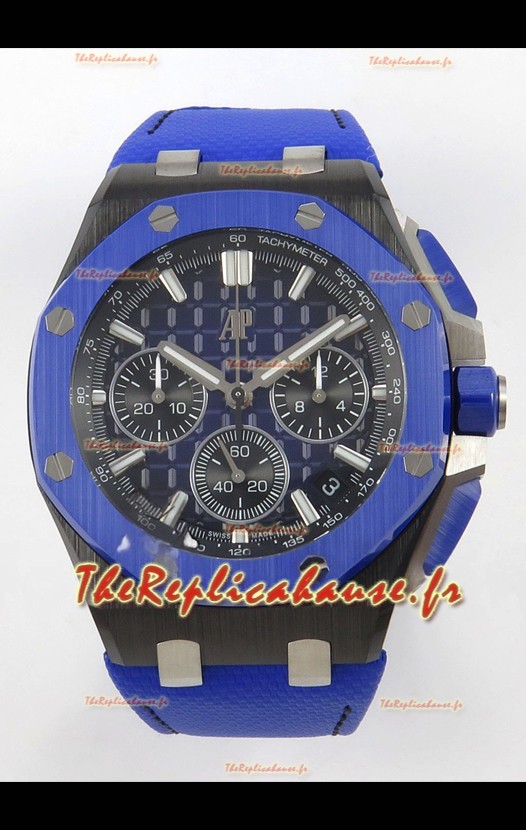 Montre Audemars Piguet Super Clone Royal Oak Offshore avec boîtier en céramique et cadran bleu 