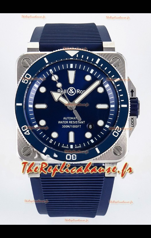 Bell & Ross BR03-92 Diver Acier inoxydable - Cadran bleu Montre Suisse Réplique 1:1