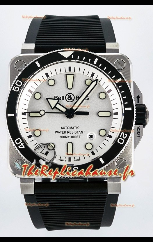 Bell & Ross BR03-92 Diver Acier inoxydable - Cadran blanc Montre Suisse Réplique 1:1
