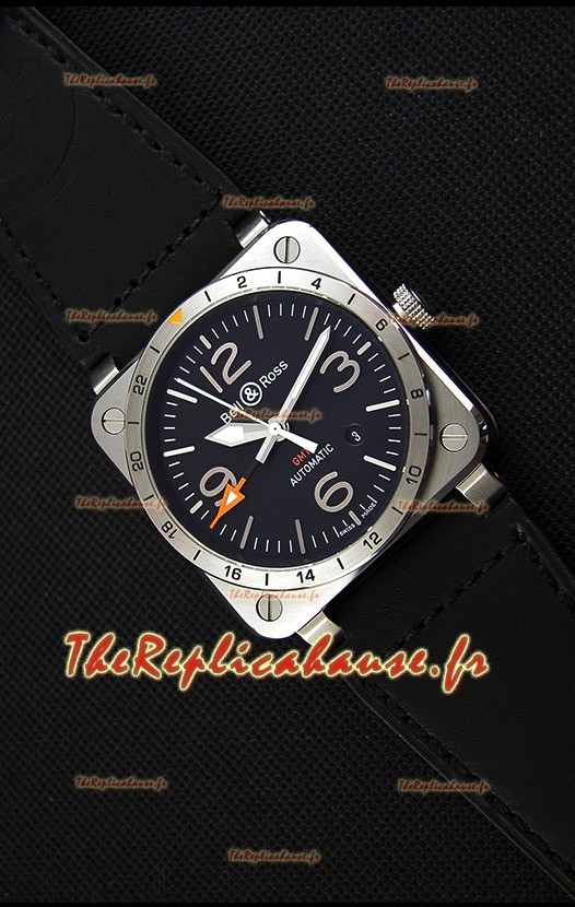 Montre Bell & Ross BR03-93 GMT Suisse en Acier Répliquée à l’identique 1:1 Édition 42 mm