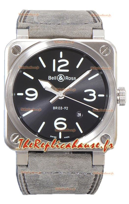 Bell and Ross BR03-92 Cadran gris Acier 904L Réplique Montre Suisse 