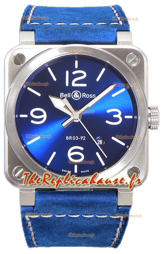 Bell and Ross BR03-A Cadran bleu acier 904L Réplique Montre Suisse 