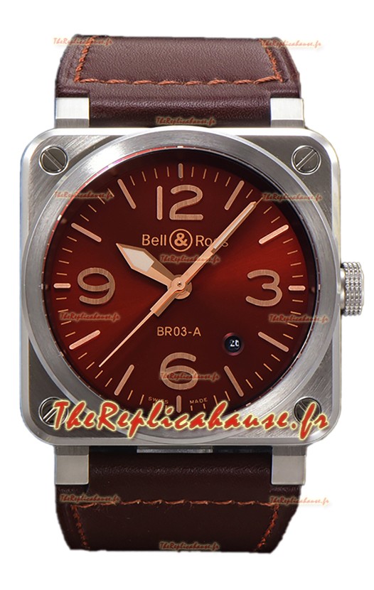 Bell and Ross BR03 - édition patrimoine doré en acier 904L Réplique Montre Suisse 