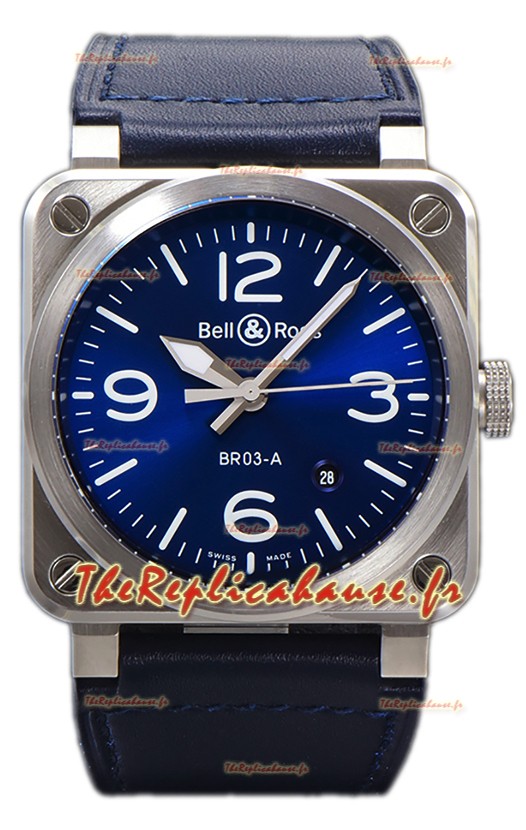 Bell and Ross BR03 - Cadran Bleu Acier 904L Réplique Montre Suisses 