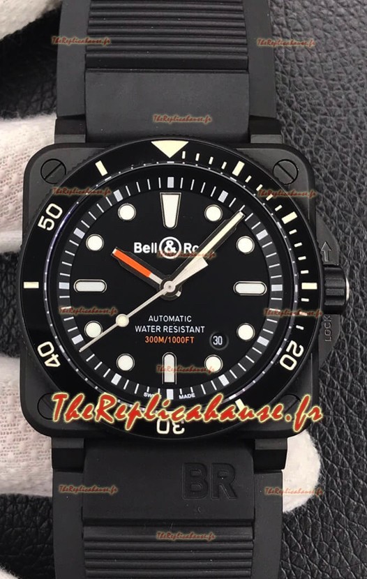 Bell & Ross BR03-92 Diver Cadran Noir Revêtu DLC Réplique de Montre Suisse 1:1 