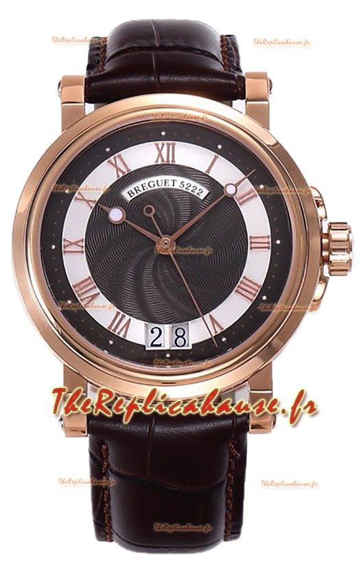 Breguet Marine Automatique Grande Date 5817 Montre en or rose avec cadran brun 
