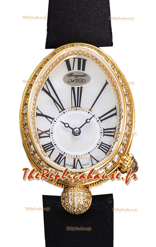 Breguet Reine de Naples Dames Or Jaune Tissu Noir Edition Réplique Suisse 1:1