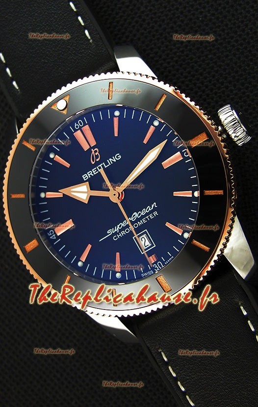 Montre Breitling SuperOcean Heritage II B20 44 mm Cadran noir 44 mm Lunette bicolore Réplique à l’identique 1:1