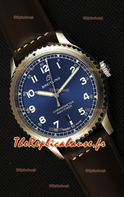 Montre Suisse automatique Breitling Navitimer 8 -41 mm Réplica Repliquée avec cadran bleu 