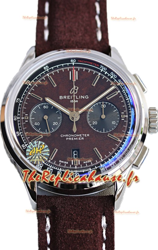 Breitling Premier B01 Chronographe 42 Edition Boîtier Acier Cadran Centenaire Brun - Montre réplique 1:1 