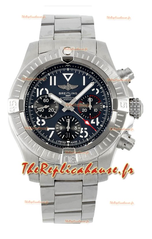 Breitling Avenger B01 Chronographe 45 Acier inoxydable Cadran noir Montre réplique 1:1 Suisse 