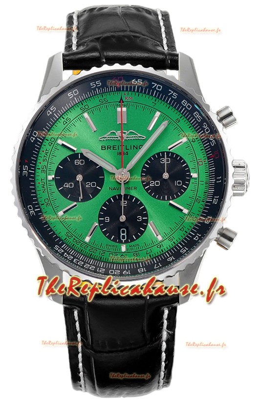 Breitling Navitimer B01 Chronograph 43 Cadran Vert - Boîtier Acier 904L Réplique 1:1 Suisse