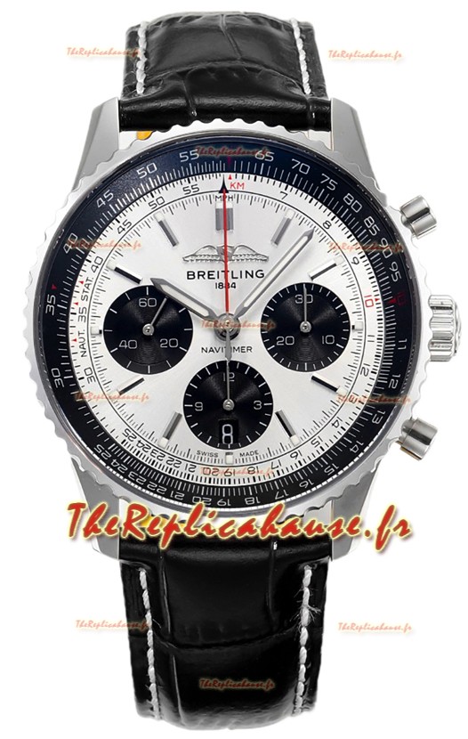 Breitling Navitimer B01 Chronographe 43 Cadran Acier - Boîtier Acier 904L Réplique Suisse 1:1 