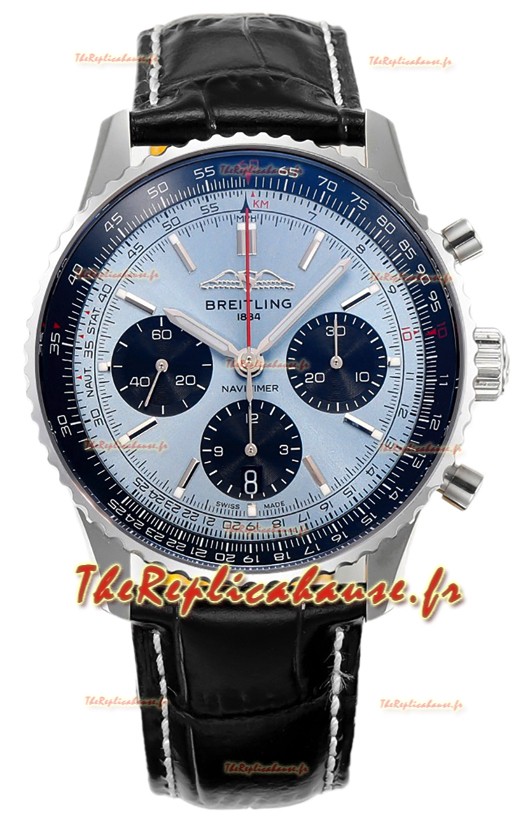 Breitling Navitimer B01 Chronographe 43 Cadran Bleu - Boîtier Acier 904L Réplique Suisse 1:1 