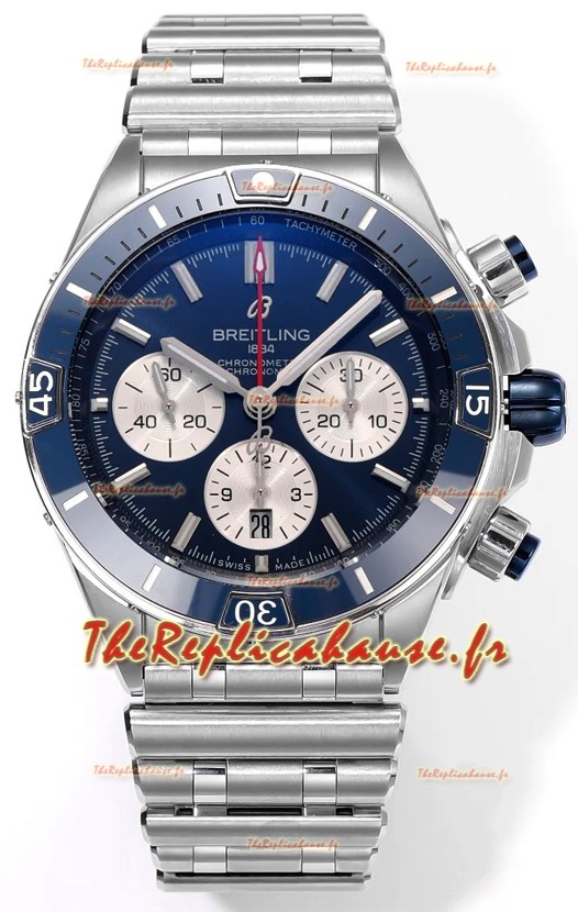 Breitling Chronomat B01 42 Edition Suisse 904L Boîtier Acier Cadran Bleu Montre Réplique 1:1