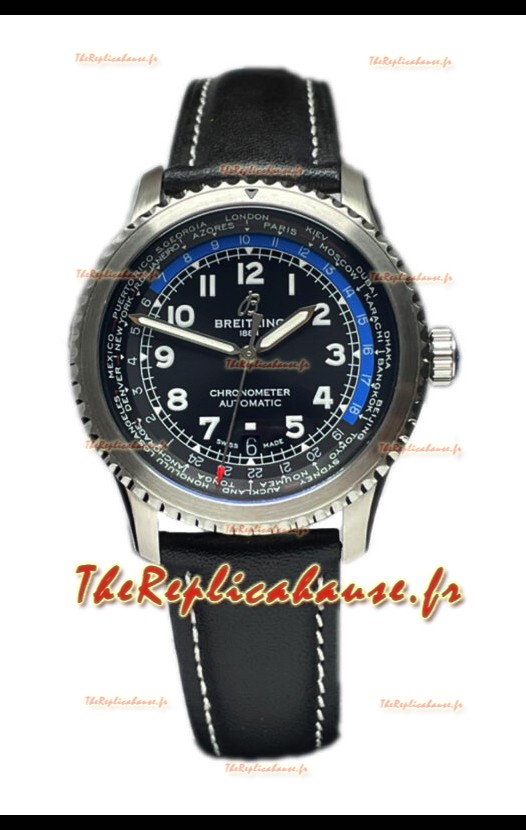 Breitling Navitimer Aviator 8 B35 Unitime Automatic 43 Cadran noir Montre réplique 1:1 suisse 
