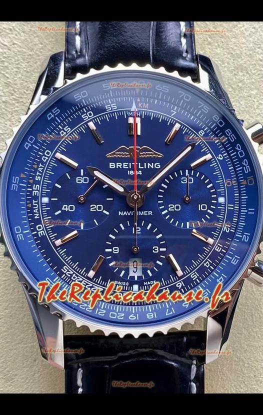 Breitling Navitimer B01 Chronograph 43 Cadran Bleu - Boîtier Acier 904L Réplique Suisse 1:1 