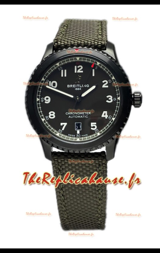 Breitling Navitimer Aviator 8 Automatic 41 Cadran noir Bracelet nylon Montre réplique 1:1 Suisse 