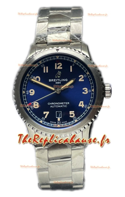 Breitling Navitimer Aviator 8 Automatic 41 Cadran Bleu Bracelet Acier Réplique Montre 1:1 Suisse 