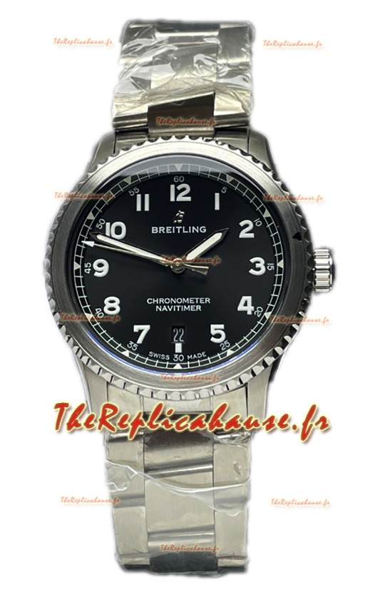 Breitling Navitimer Aviator 8 Automatic 41 Cadran noir Bracelet acier Montre réplique 1:1 Suisse 