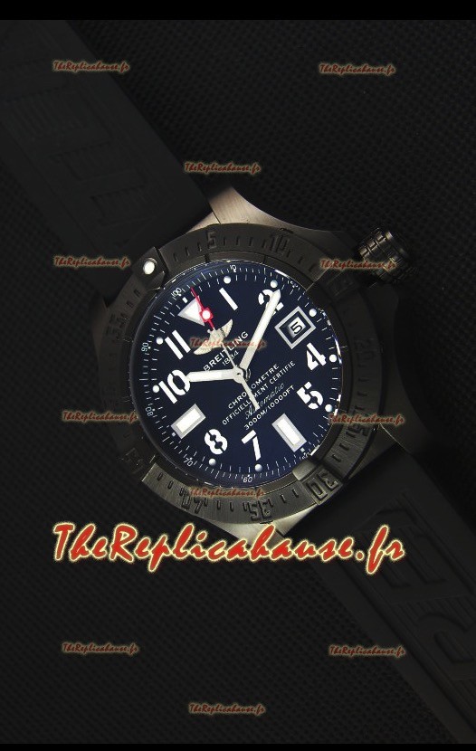 Breitling Avenger BlackAcier Revêtu en DLC Montre Réplique Suisse En cadran noir