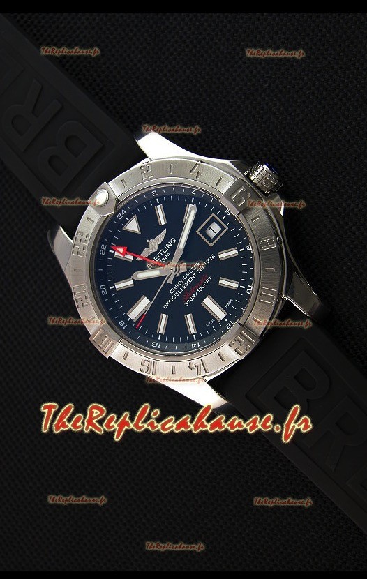 Breitling Avenger II GMT Montre Réplique Suisse 1:1 Miroir En cadran noir 
