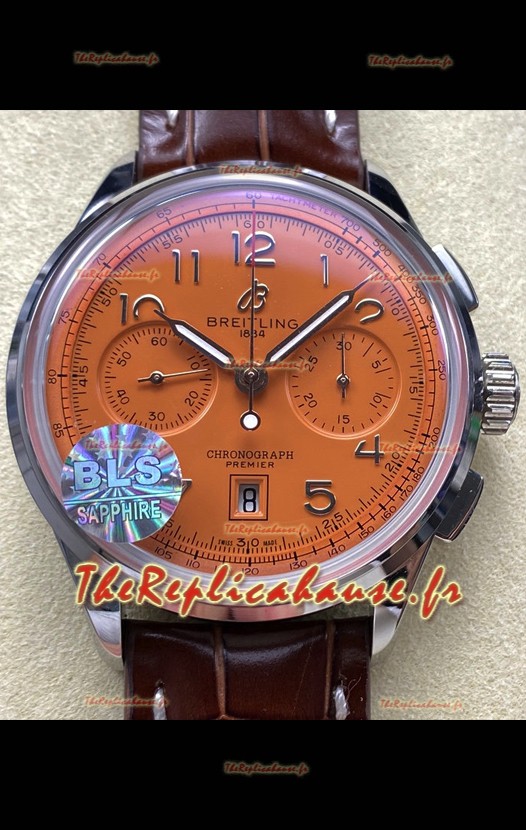 Breitling Premier B01 Chronographe 42 Edition Boîtier Acier Cadran Saumon - Réplique Miroir 1:1