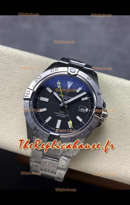Breitling Avenger GMT automatique 44 Montre Suisse 1:1 Réplique super Clone - Cadran noir 