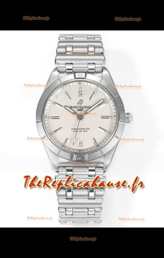 Breitling Chronomat 36MM Boîtier acier inoxydable Réplique Montre 1:1 Cadran Blanc