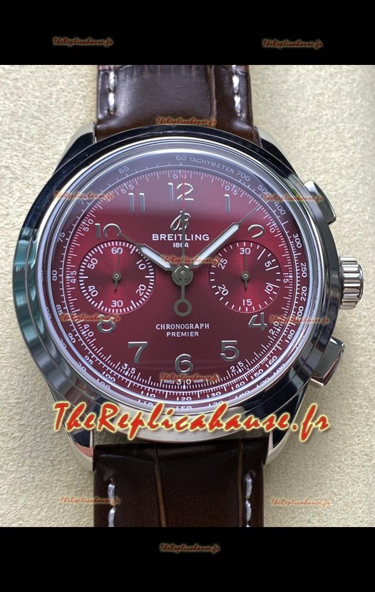 Breitling Premier B01 Chronographe 42 Edition Boîtier Acier Cadran Marron - Réplique Miroir 1:1
