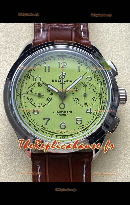 Breitling Premier B01 Chronographe 42 Edition Boîtier Acier Cadran Vert - Réplique Miroir 1:1 