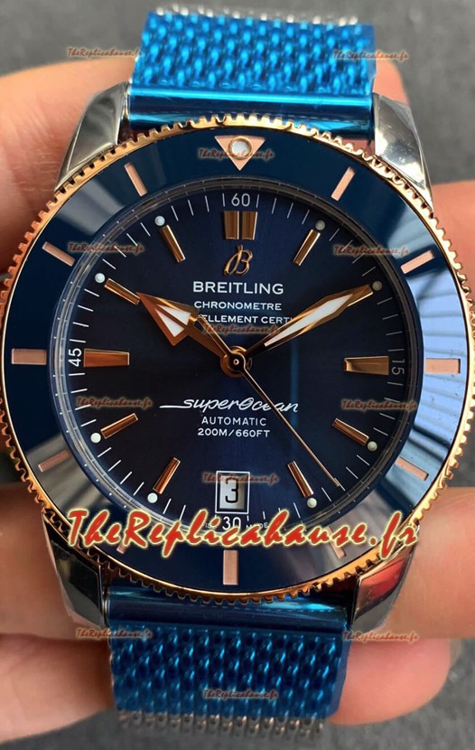 Breitling SuperOcean Heritage II B20 44MM Cadran bleu Lunette bicolore Réplique miroir 1:1 
