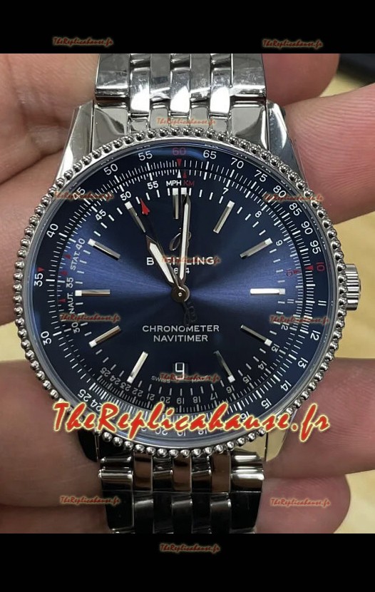 Breitling Navitimer 1 Réplique Montre Suisse Automatique avec Cadran Bleu - Bracelet Acier