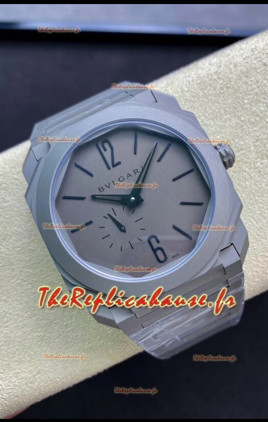Bvlgari Octo Finissmo Edition 1:1 Réplique Miroir Boîtier en Céramique Sablée