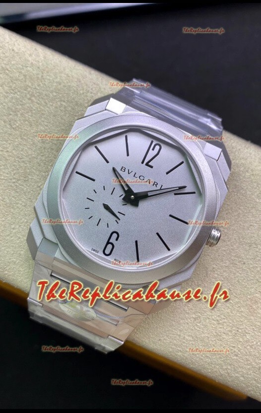 Bvlgari Octo Finissmo Edition 1:1 Miroir Réplique Boîtier Acier Inoxydable 904L Cadran Blanc
