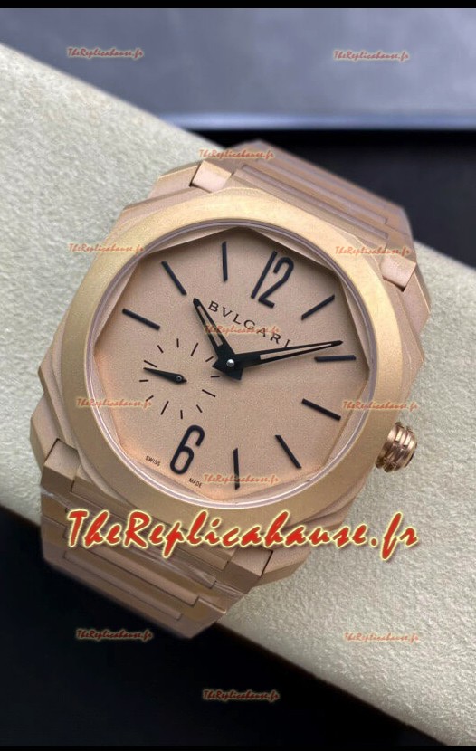 Bvlgari Octo Finissmo Edition 1:1 Miroir Réplique Boîtier Or Rose Sablé